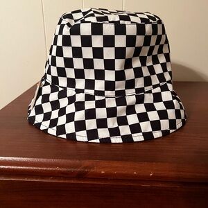 Checkered Black and White Bucket Hat